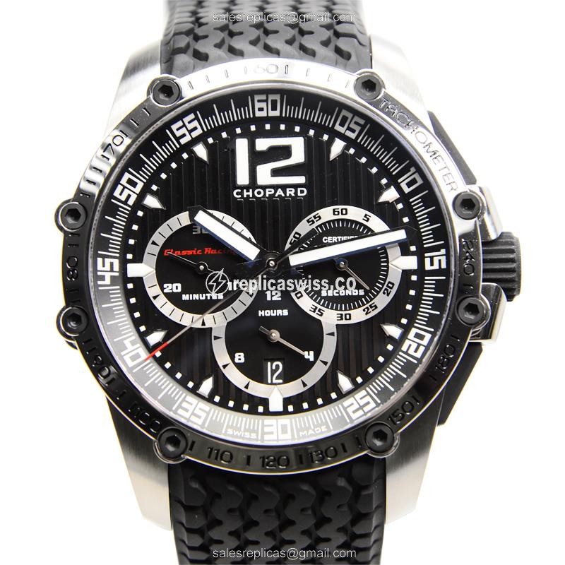 Chopard 168523-3001 MILLE MIGLIA - Auto - Steel - Black Dial - Rubber Black Clasp